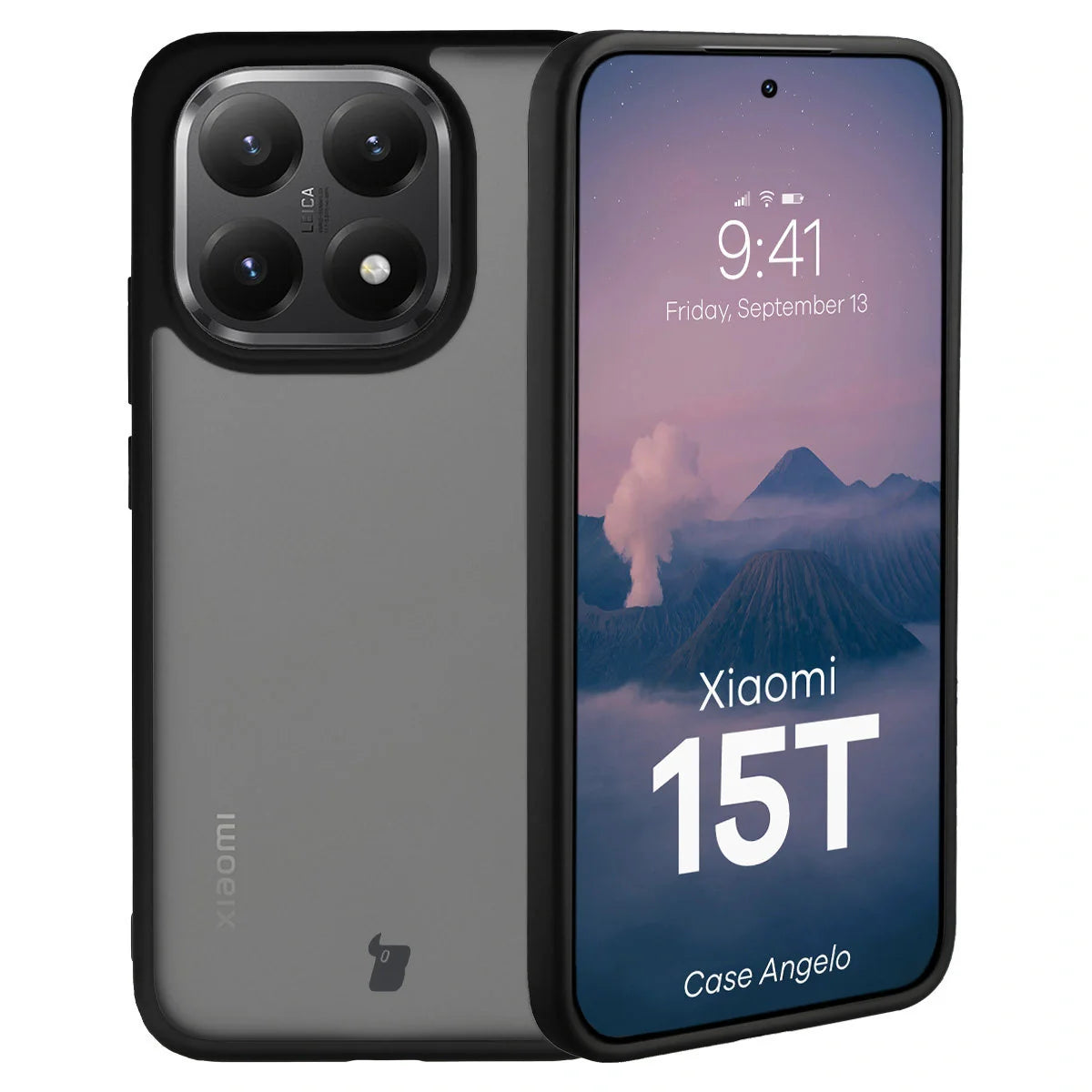 Handyhülle für Xiaomi 15T, Bizon Case Angelo, Getönte mit schwarzem Rahmen
