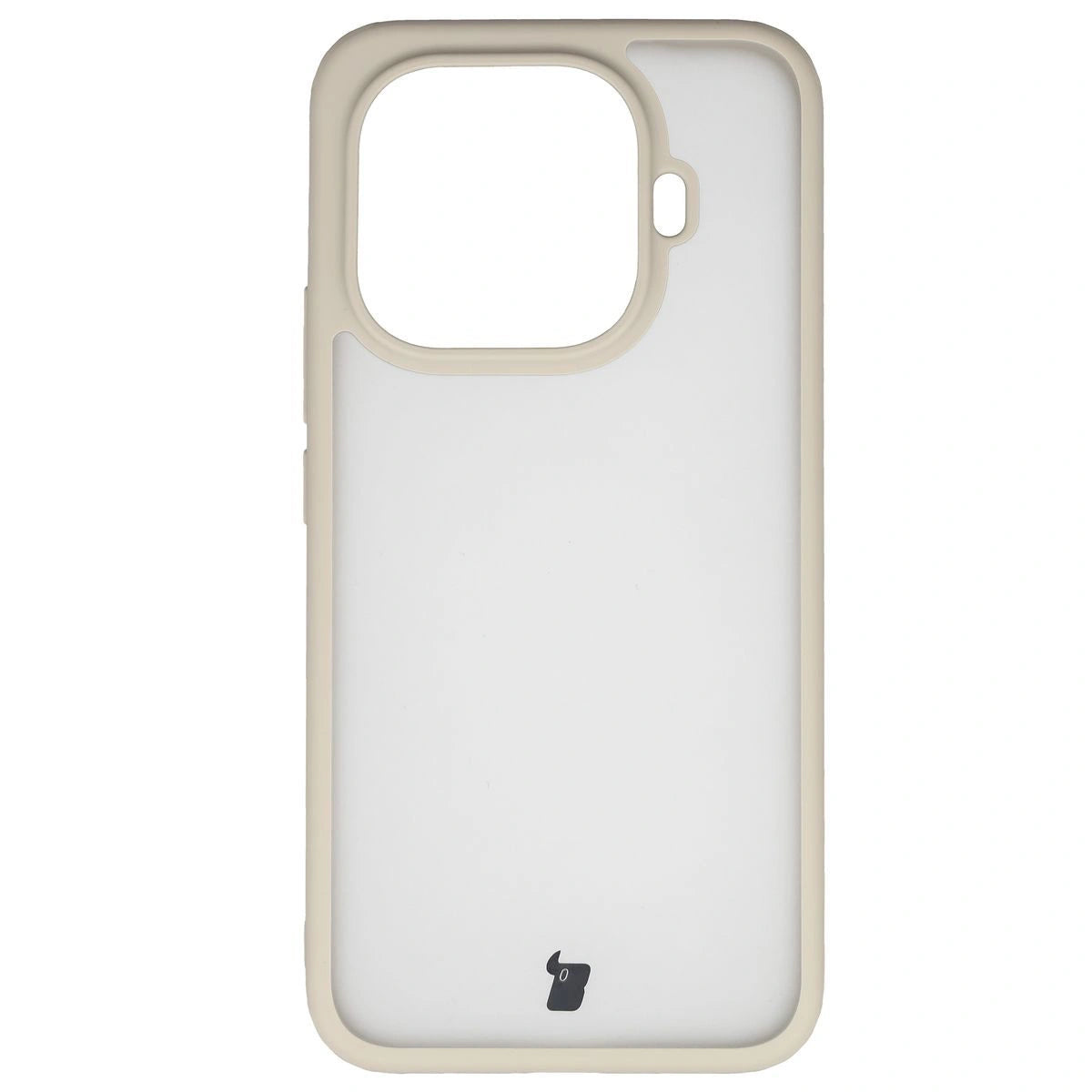 Handyhülle für Xiaomi 15T Pro, Bizon Case Angelo, Semitransparent mit beigem Rahmen
