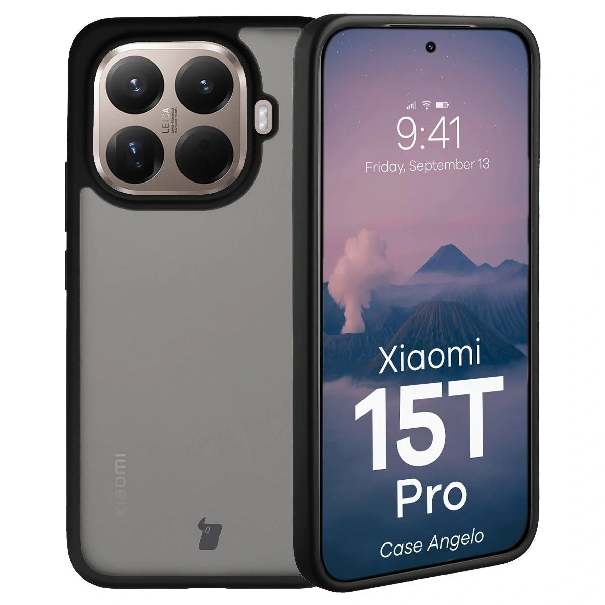 Handyhülle für Xiaomi 15T Pro, Bizon Case Angelo, Getönte mit schwarzem Rahmen