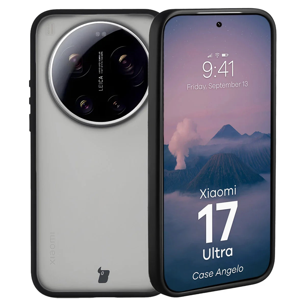 Handyhülle für Xiaomi 17 Ultra, Bizon Case Angelo, Getönte mit schwarzem Rahmen