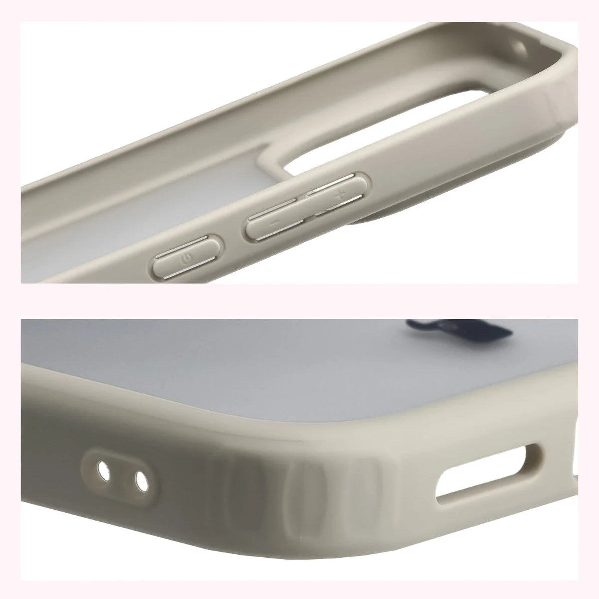 Handyhülle für Xiaomi POCO F9 Ultra, Bizon Case Angelo, Semitransparent mit beigem Rahmen (4/6)