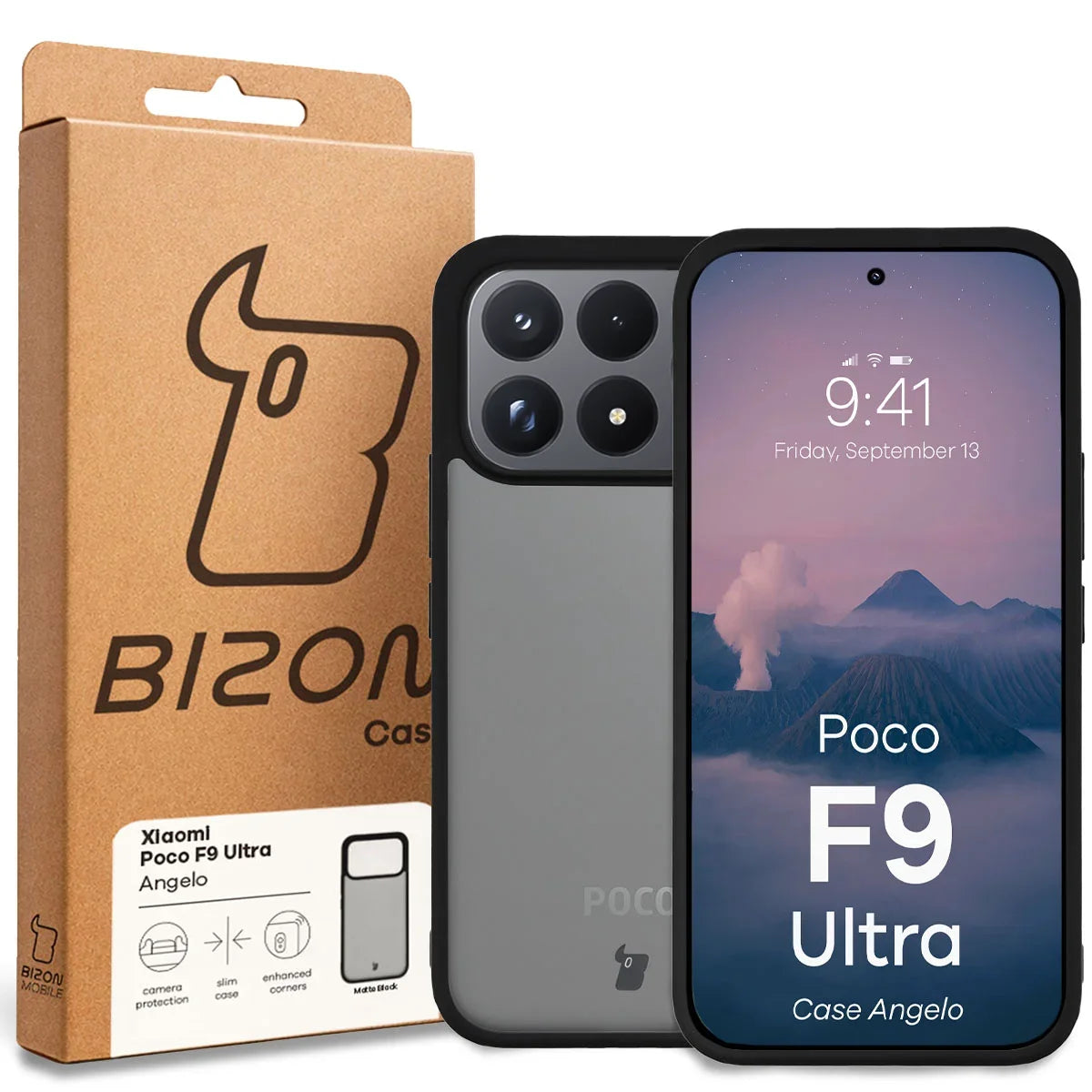 Handyhülle für Xiaomi POCO F9 Ultra, Bizon Case Angelo, Getönte mit schwarzem Rahmen (6/6)