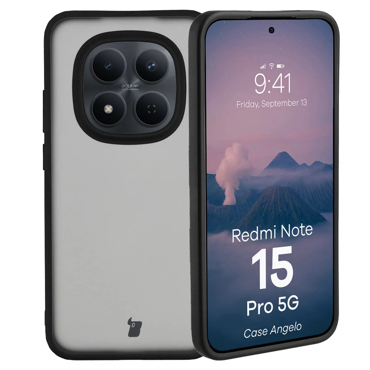 Handyhülle für Xiaomi Redmi Note 15 Pro 5G, Bizon Case Angelo, Getönte mit schwarzem Rahmen