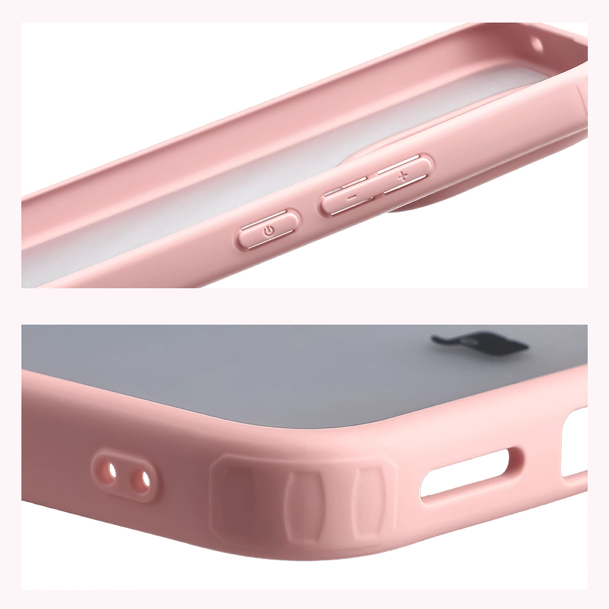 Handyhülle für Xiaomi Redmi Note 17 Pro 5G, Bizon Case Angelo, Semitransparent mit hellrosem Rahmen (4/6)