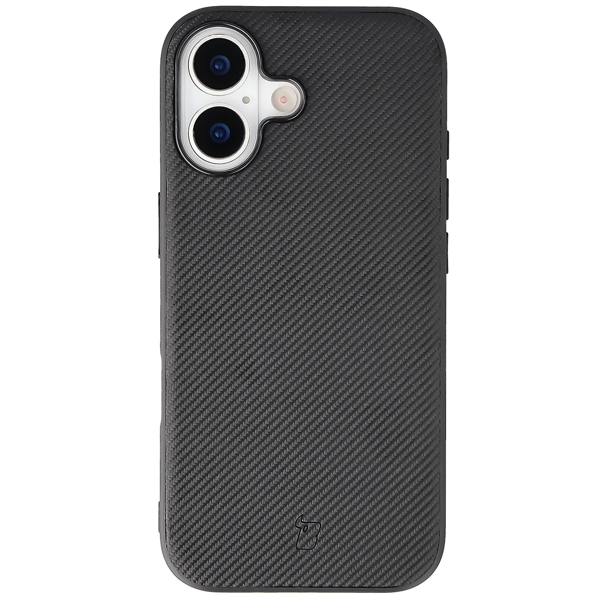 Hülle mit Handgelenkband für iPhone 17, Bizon Case CarbO, Schwarz