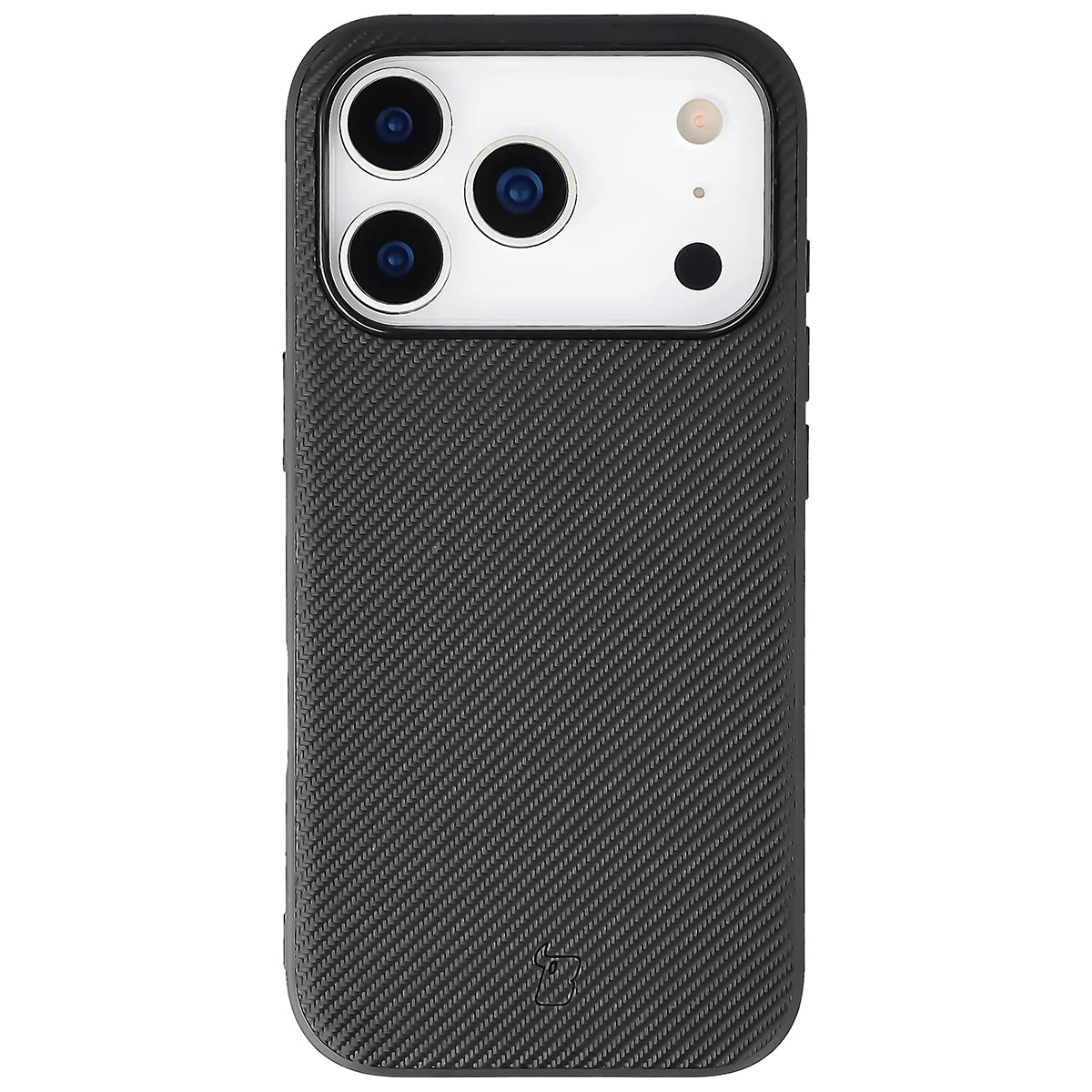 Hülle mit Handgelenkband für iPhone 18 Pro / 17 Pro, Bizon Case CarbO, Schwarz