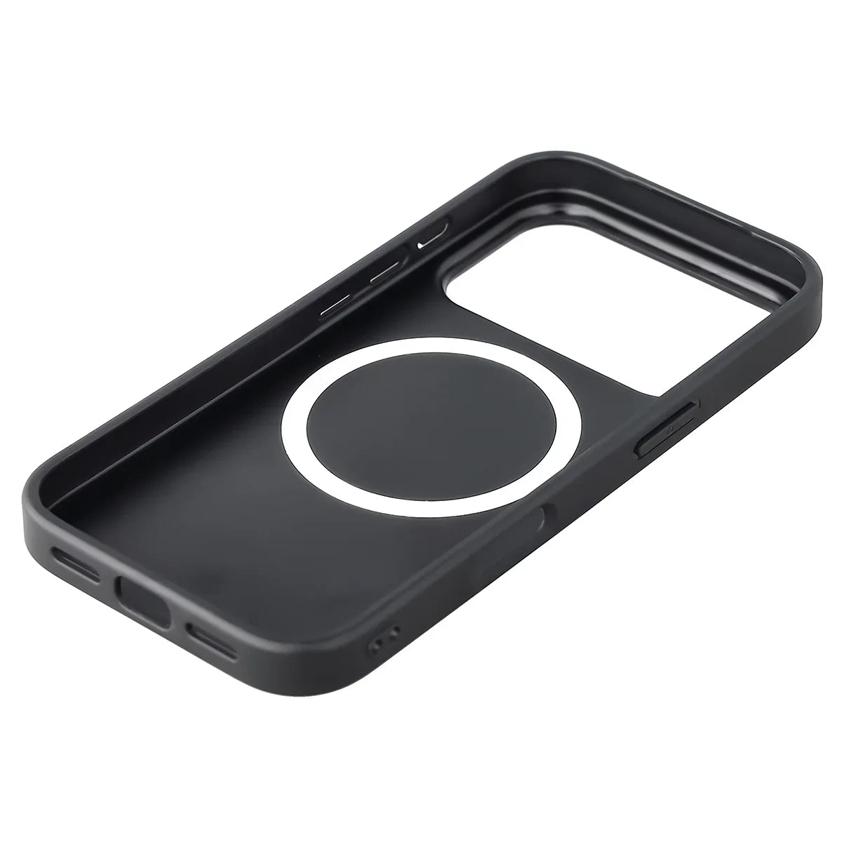 Hülle mit Handgelenkband für iPhone 18 Pro / 17 Pro, Bizon Case CarbO, Schwarz