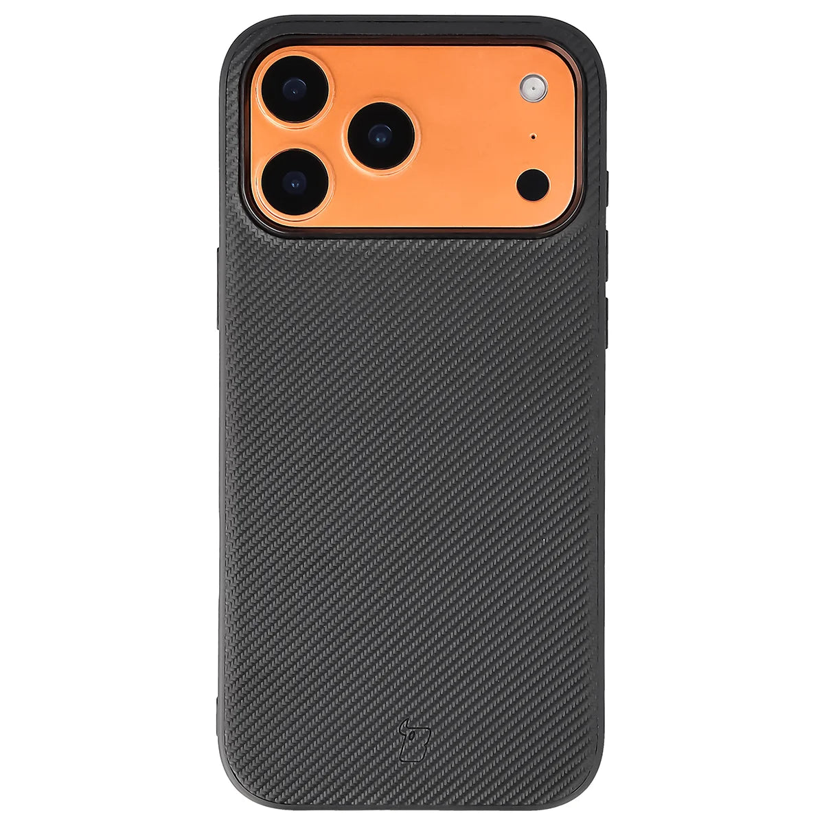 Hülle mit Handgelenkband für iPhone 18 Pro Max / 17 Pro Max, Bizon Case CarbO, Schwarz