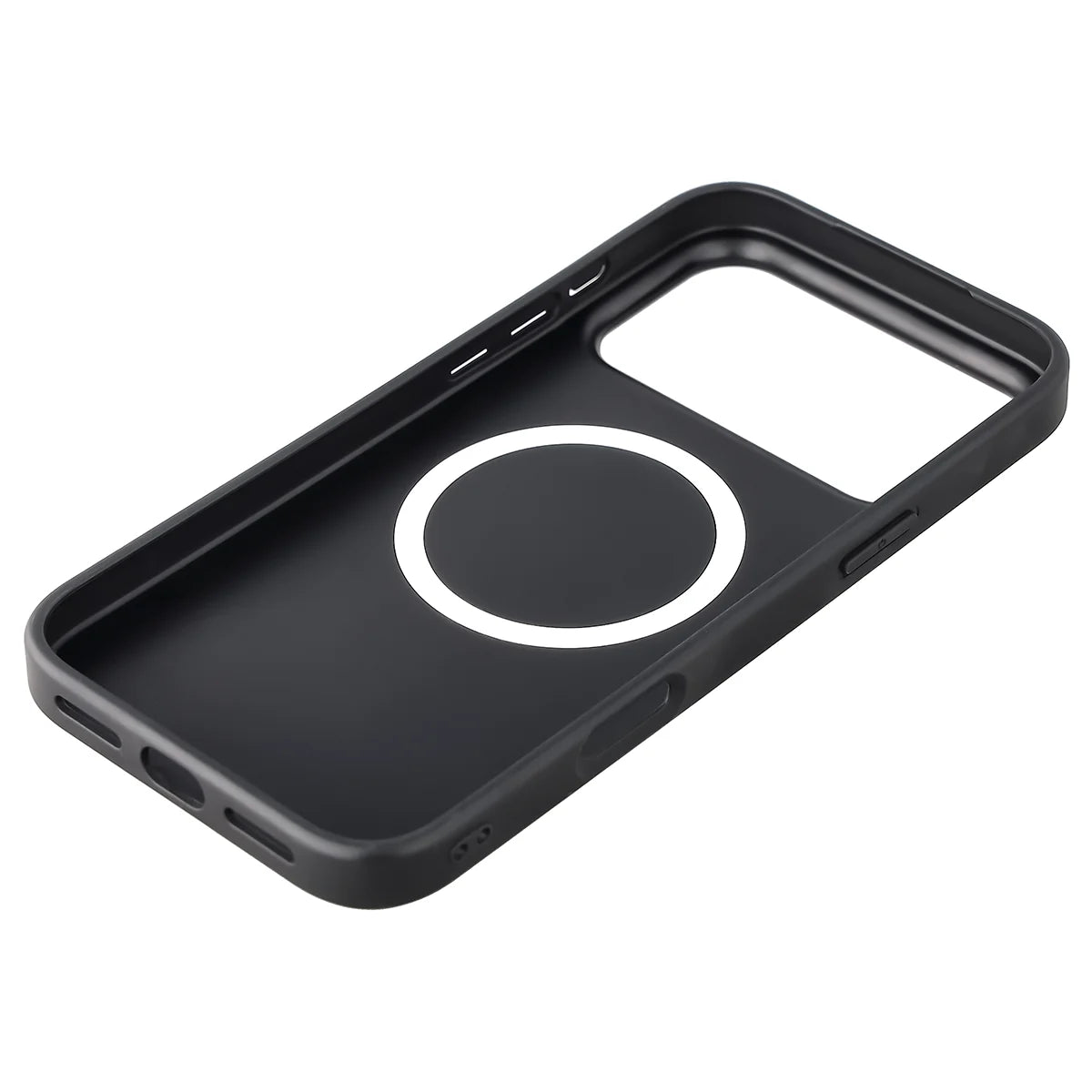 Hülle mit Handgelenkband für iPhone 18 Pro Max / 17 Pro Max, Bizon Case CarbO, Schwarz