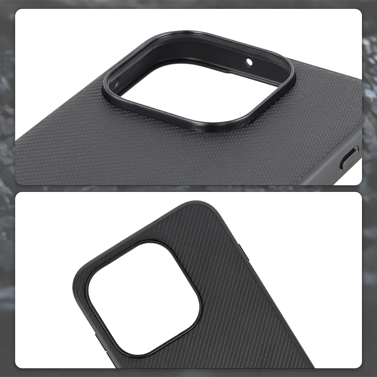 Hülle mit Handgelenkband für OnePlus 15, Bizon Case CarbO, Schwarz