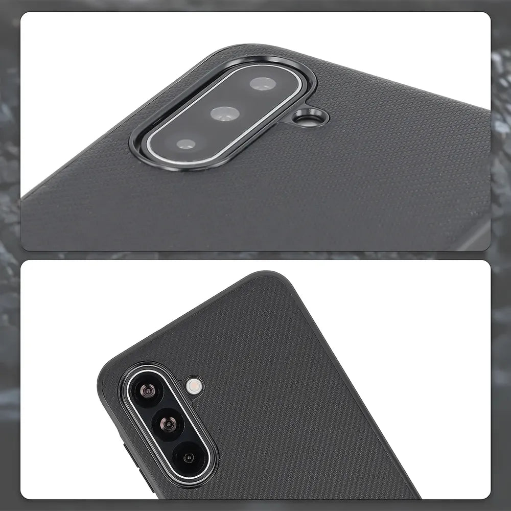Hülle mit Handgelenkband für Galaxy A18 4G/5G / A17 4G/5G, Bizon Case CarbO, Schwarz (3/6)