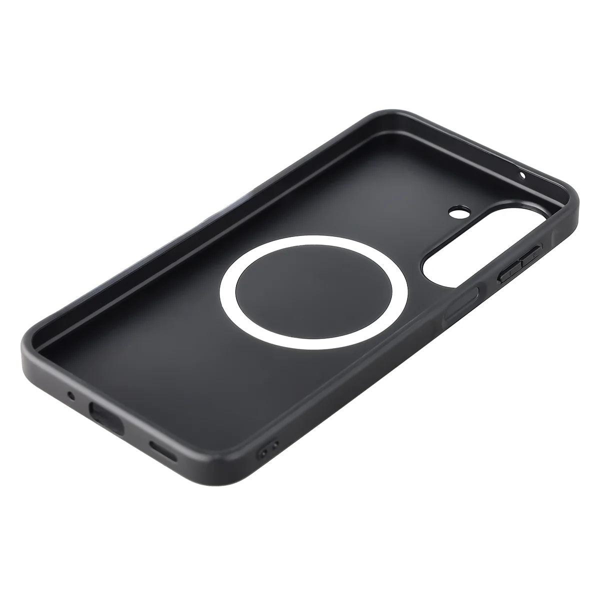 Hülle mit Handgelenkband für Galaxy A27 5G, Bizon Case CarbO, Schwarz