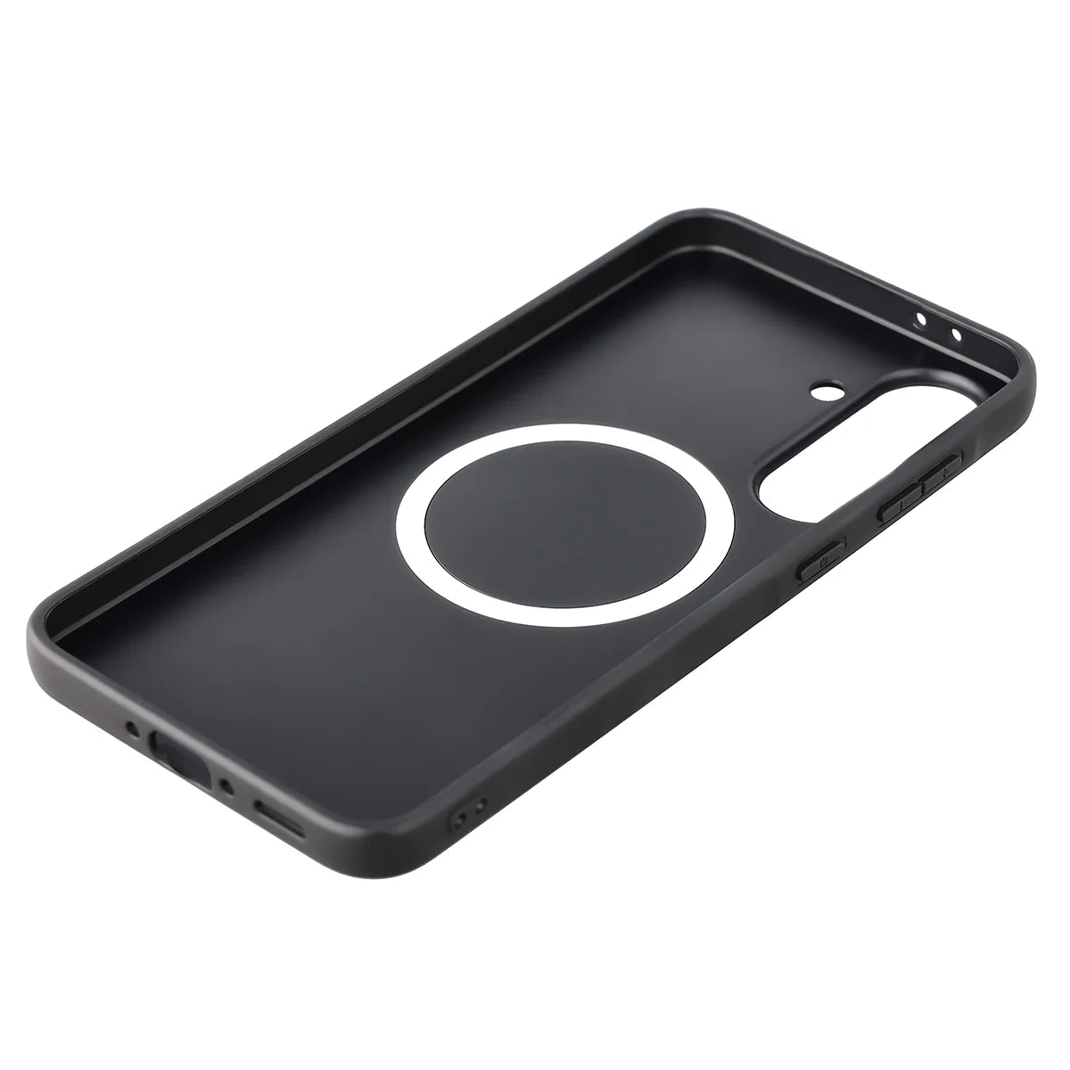 Hülle mit Handgelenkband für Galaxy A56 5G, Bizon Case CarbO, Schwarz