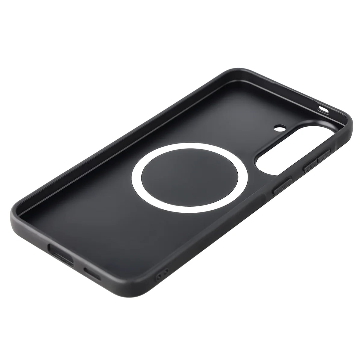 Hülle mit Handgelenkband für Galaxy A57 5G, Bizon Case CarbO, Schwarz