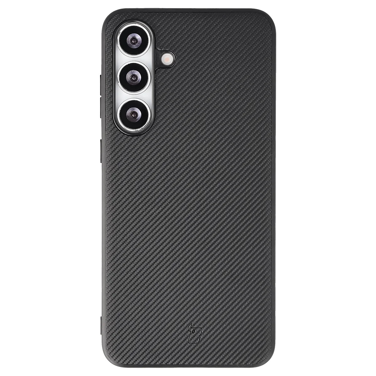 Hülle mit Handgelenkband für Galaxy S25 FE, Bizon Case CarbO, Schwarz