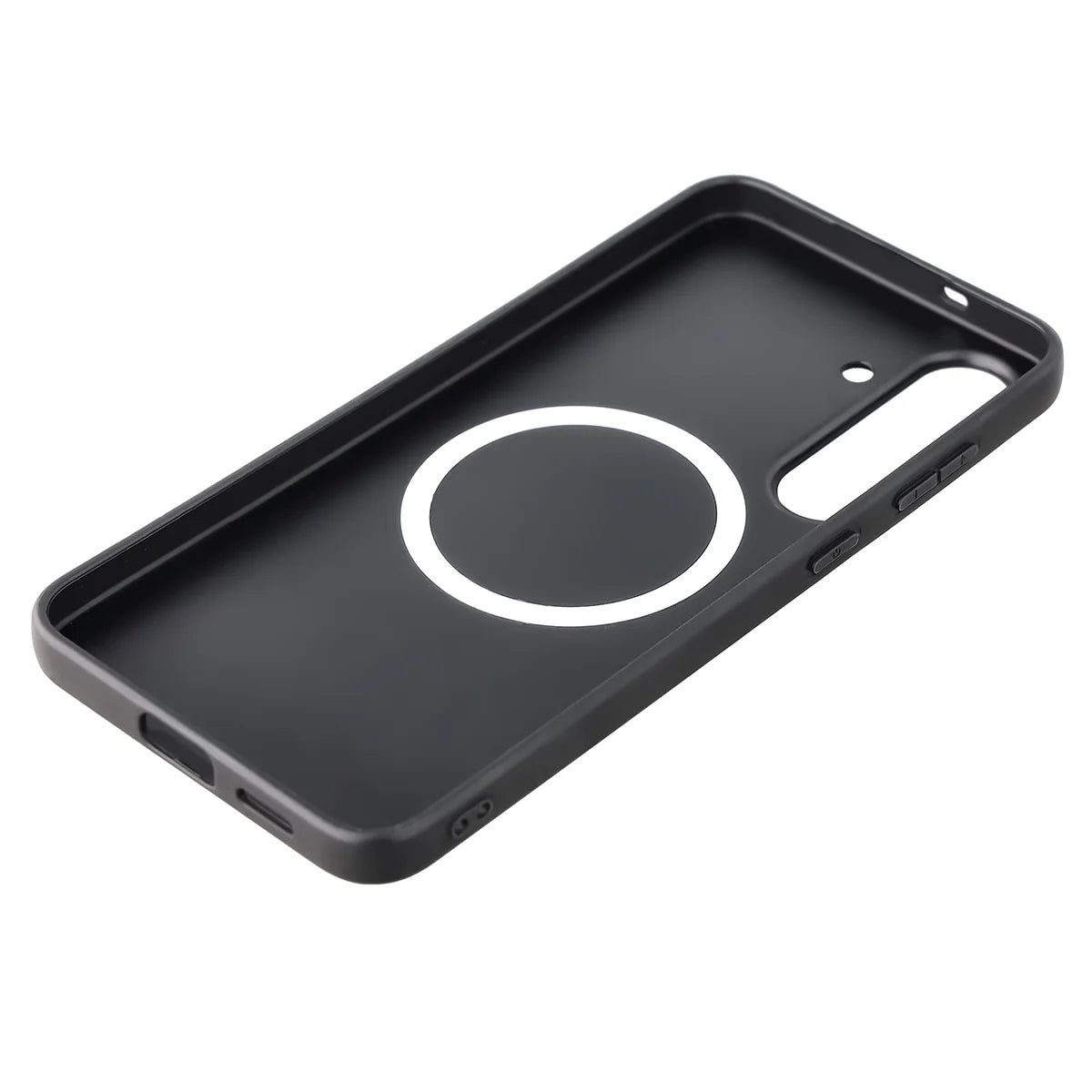 Hülle mit Handgelenkband für Galaxy S25 FE, Bizon Case CarbO, Schwarz
