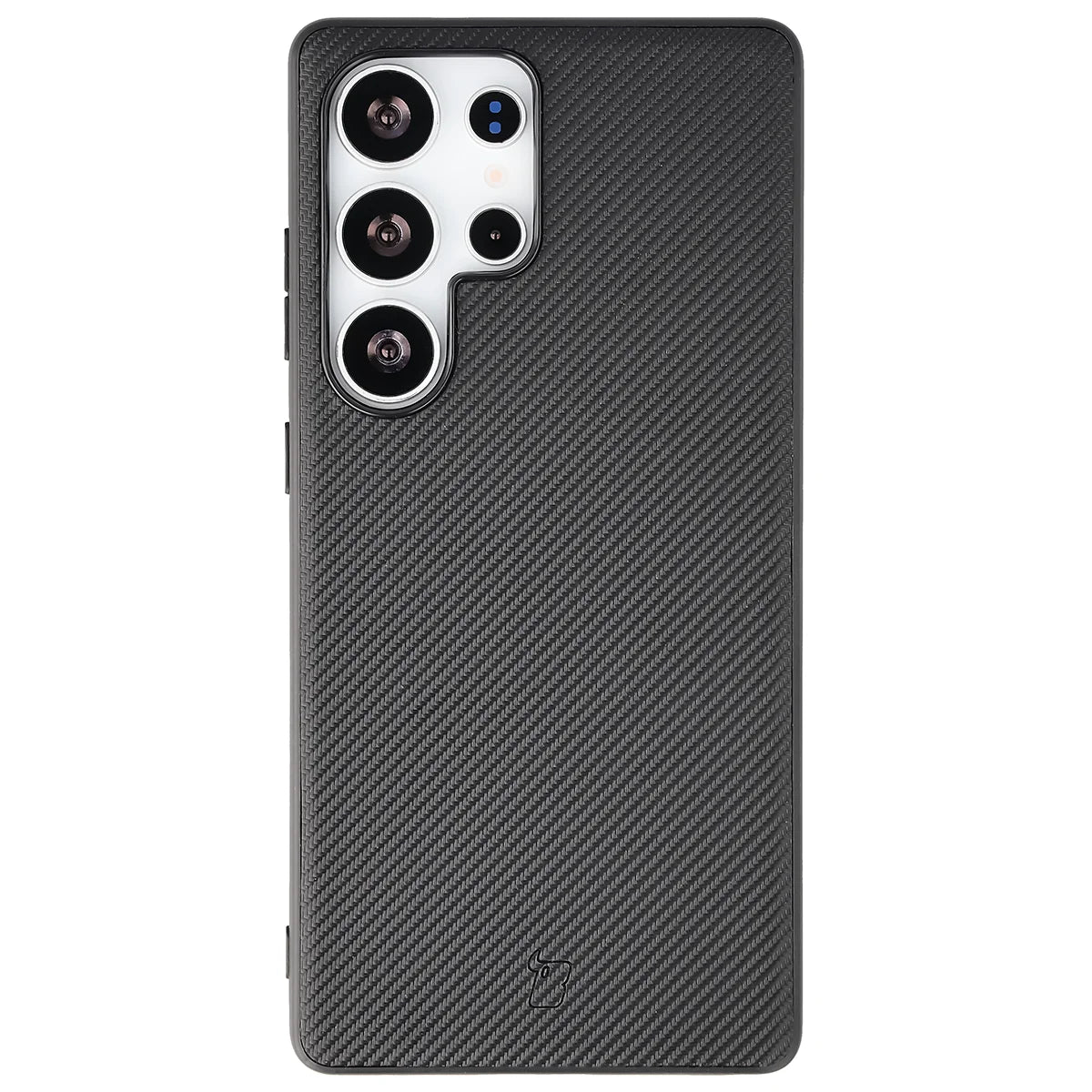 Hülle mit Handgelenkband für Galaxy S25 Ultra, Bizon Case CarbO, Schwarz
