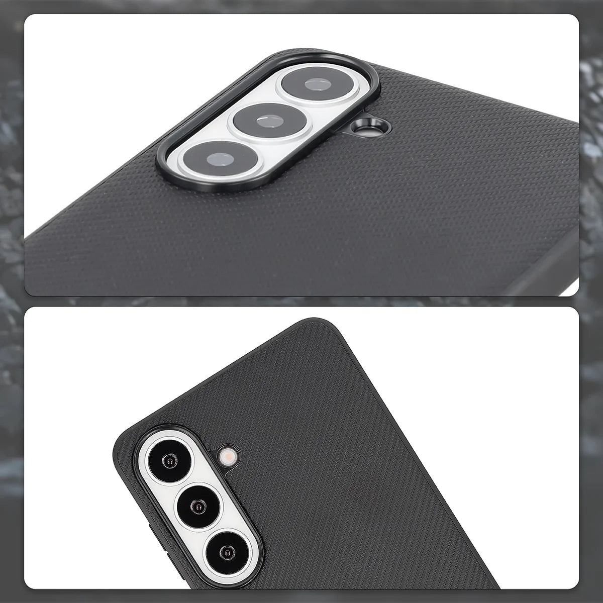 Hülle mit Handgelenkband für Galaxy S26 Plus, Bizon Case CarbO, Schwarz