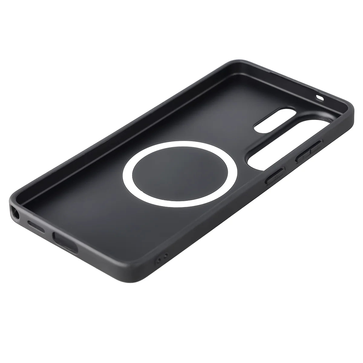 Hülle mit Handgelenkband für Galaxy S26 Ultra, Bizon Case CarbO, Schwarz