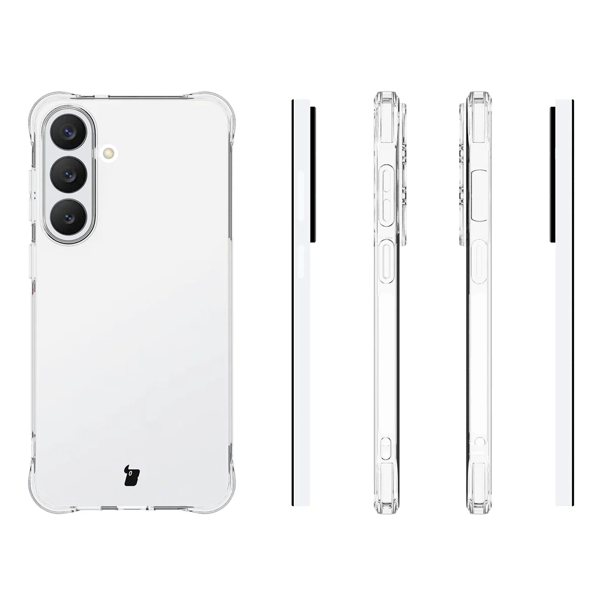 Schutzhülle + 2x gehärtetes Glas für Galaxy S26 FE, Bizon Case Clear Pack, Transparent (4/9)