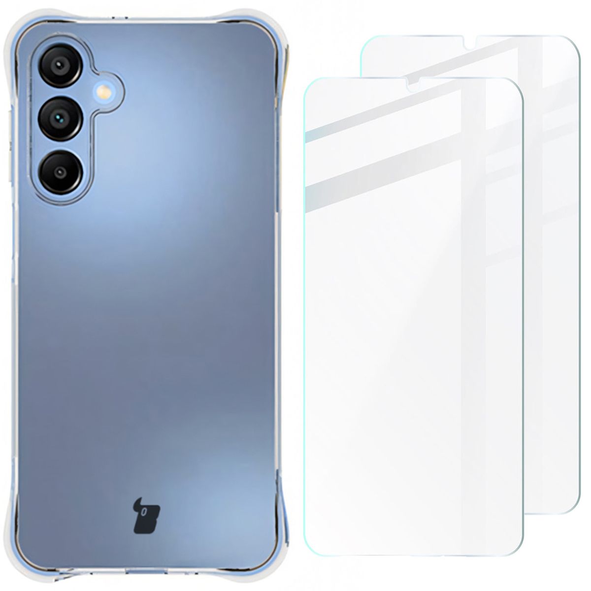 Schutzhülle + 2x gehärtetes Glas für Galaxy A16 4G/5G, Bizon Case Clear Pack, Transparent