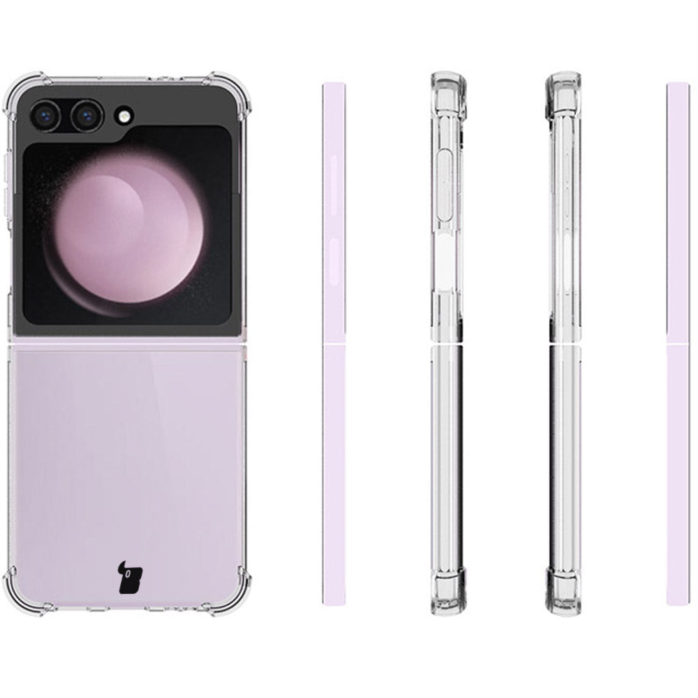 Schutzhülle + 2x Folie für Galaxy Z Flip6, Bizon Case Clear Pack, Transparent