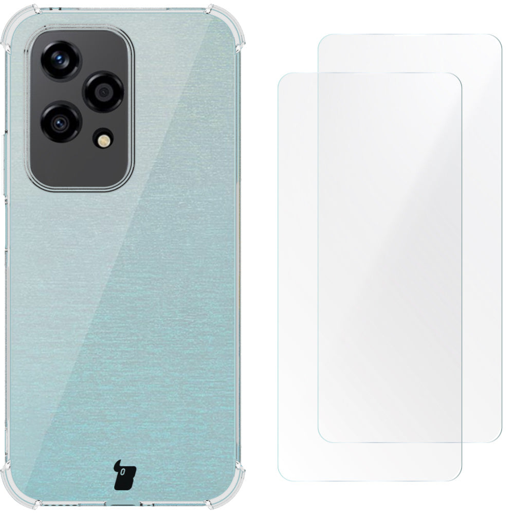 Schutzhülle + 2x Folie für Honor 200 Lite, Bizon Case Clear Pack, Transparent