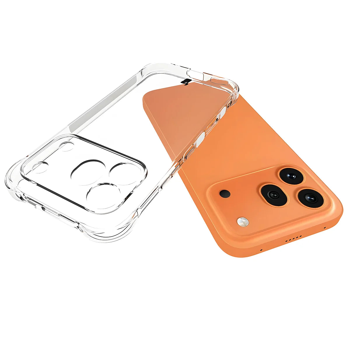 Handyhülle + 2x Folie für Honor 600 Pro 5G, Bizon Case Clear Pack, Transparent