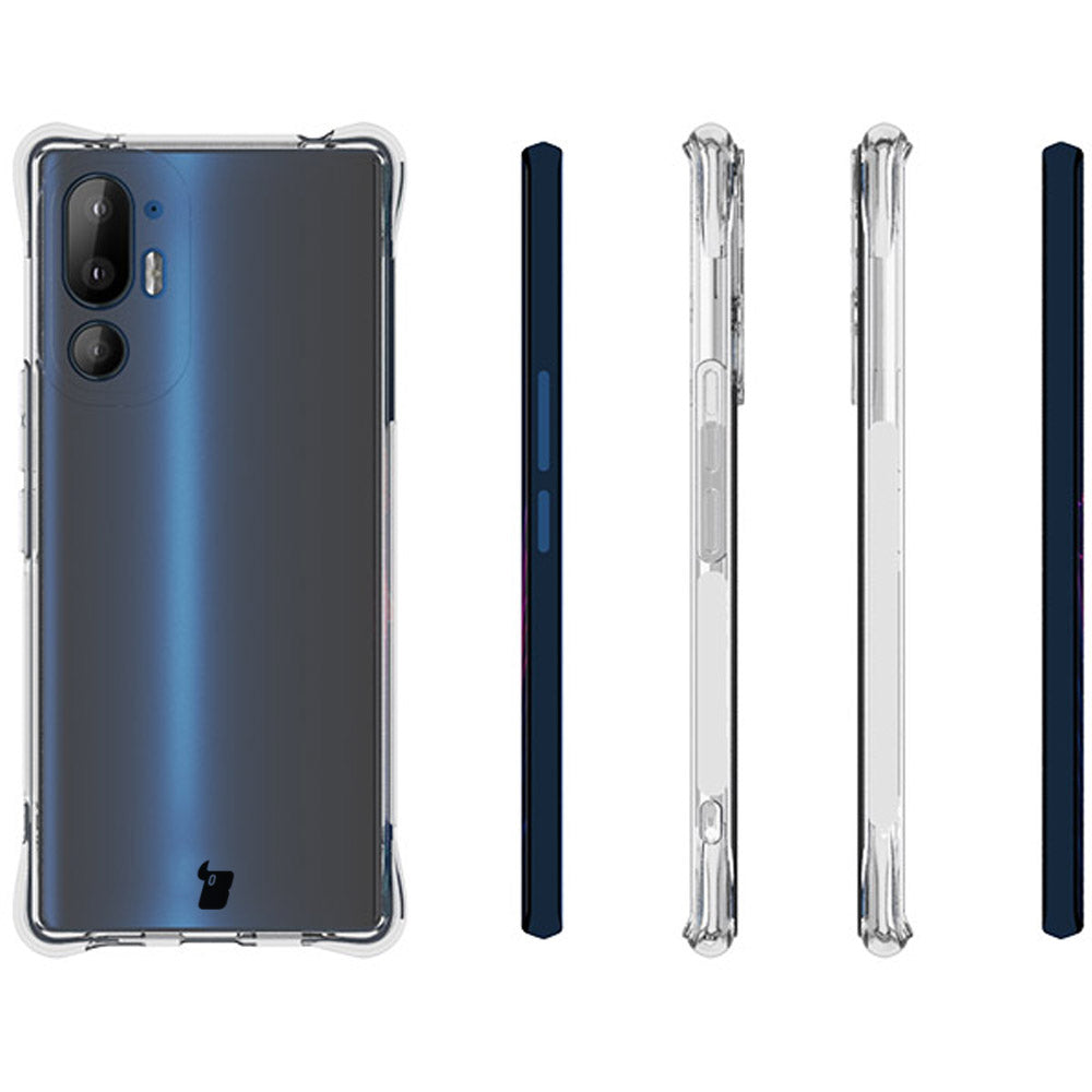 Schutzhülle + 2x Folie für HTC U24 Pro, Bizon Case Clear Pack, Transparent