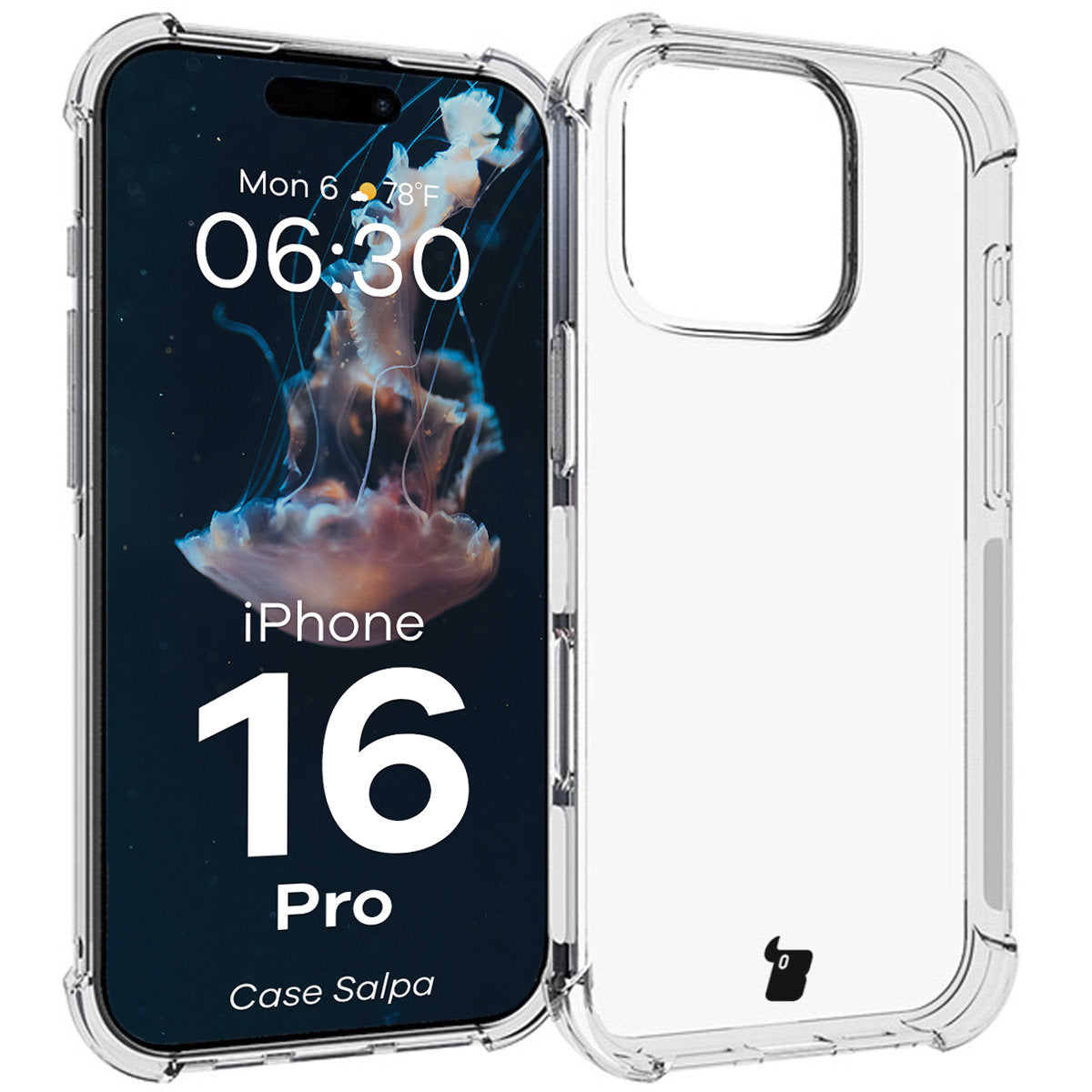 Handyhülle + 2x Folie + Kameraschutz für iPhone 16 Pro, Bizon Case Clear Pack, Transparent