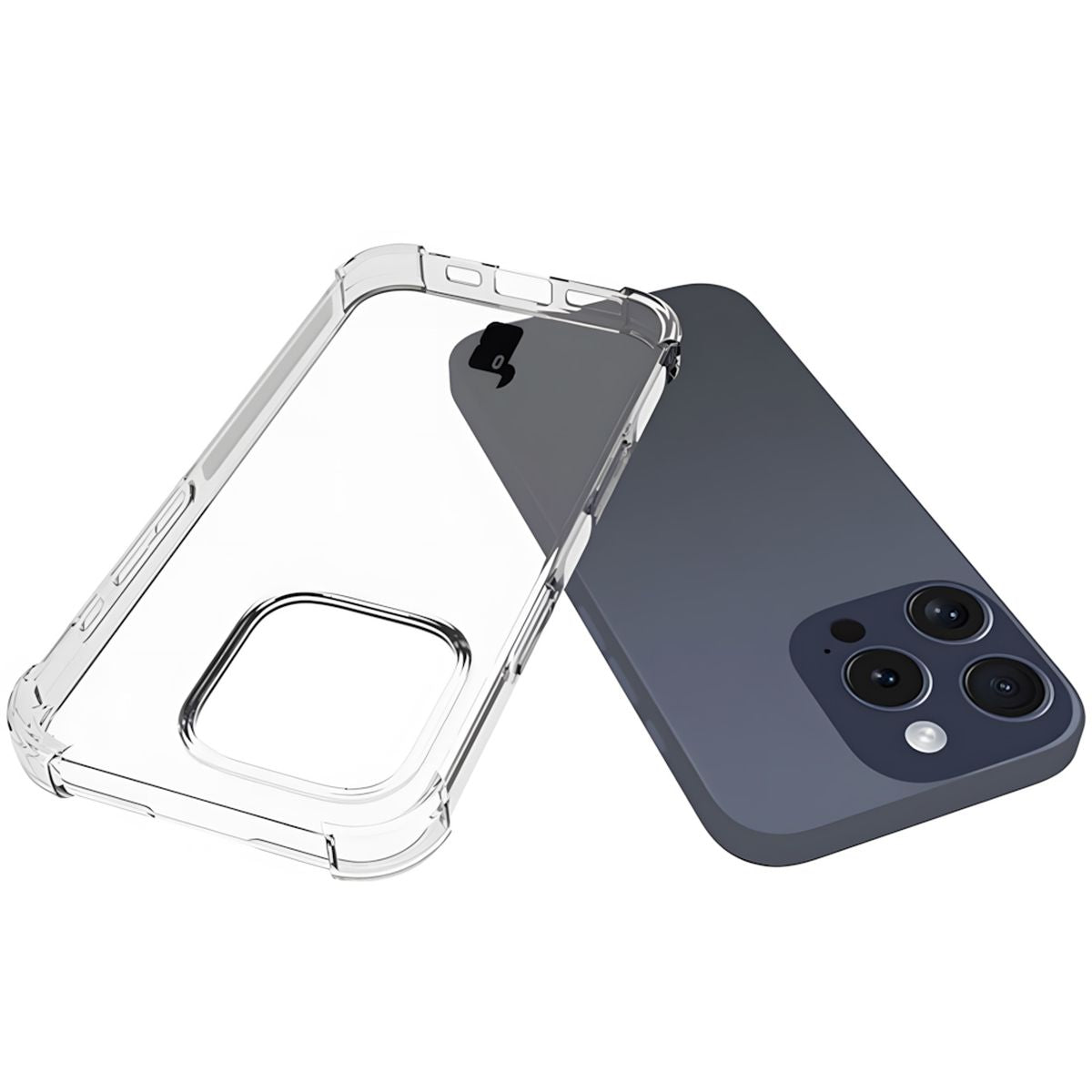 Handyhülle + 2x Folie + Kameraschutz für iPhone 16 Pro, Bizon Case Clear Pack, Transparent