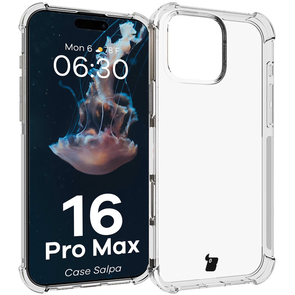 Handyhülle + 2x Folie + Kameraschutz für iPhone 16 Pro Max, Bizon Case Clear Pack, Transparent