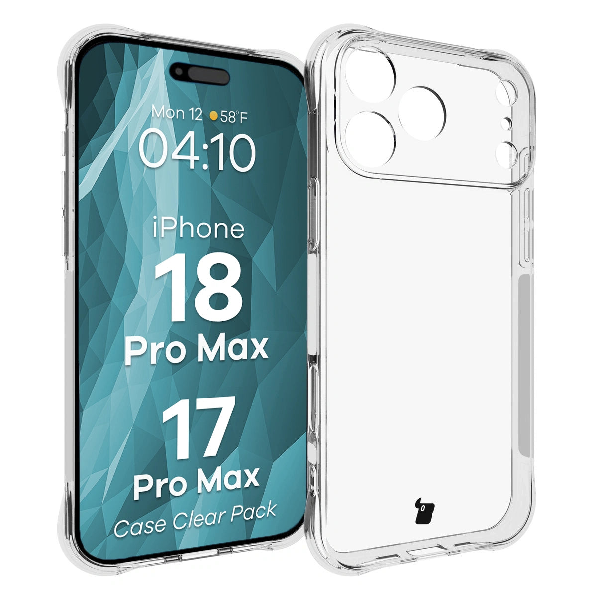 Schutzhülle + 2x gehärtetes Glas für iPhone 18 Pro Max / 17 Pro Max, Bizon Case Clear Pack, Transparent (3/9)