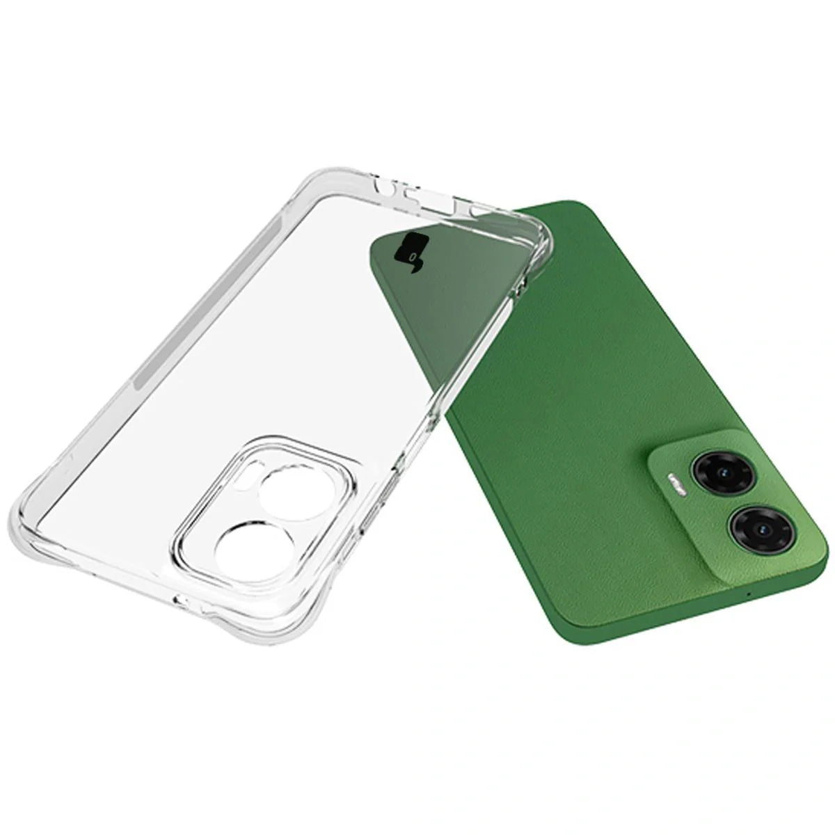 Handyhülle + 2x Folie für Motorola Moto G35 5G, Bizon Case Clear Pack, Transparent