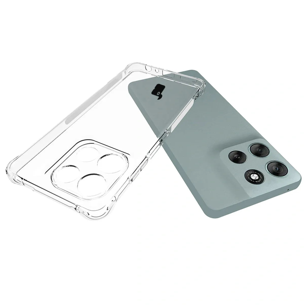 Schutzhülle + 2x gehärtetes Glas für Motorola Moto G56 5G, Bizon Case Clear Pack, Transparent