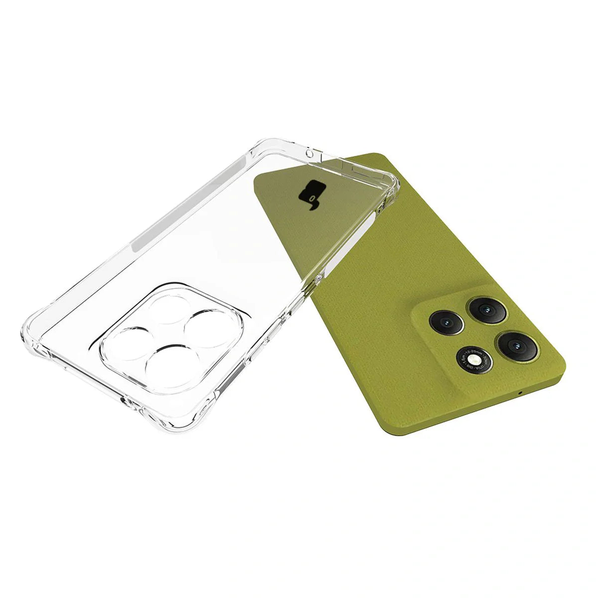 Handyhülle + 2x Folie für Motorola Moto G86 5G, Bizon Case Clear Pack, Transparent