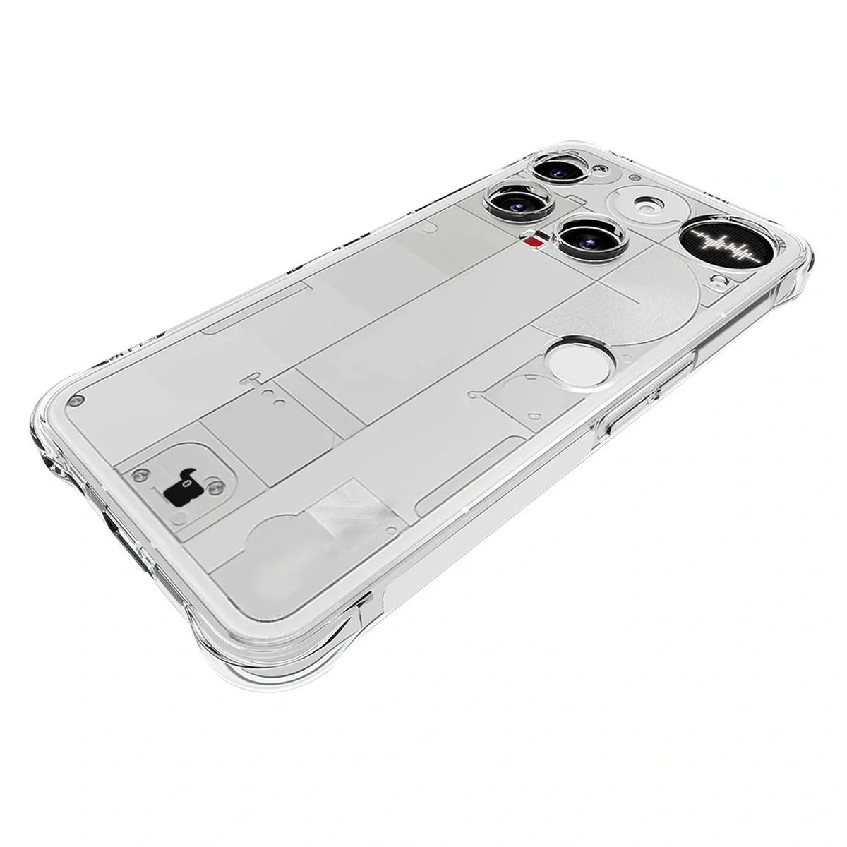 Schutzhülle + 2x gehärtetes Glas für Nothing Phone (3), Bizon Case Clear Pack, Transparent