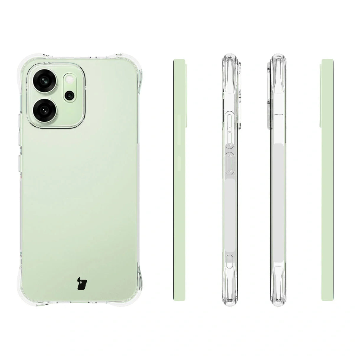 Handyhülle + 2x Folie für Oppo Reno 14 F / FS, Bizon Case Clear Pack, Transparent
