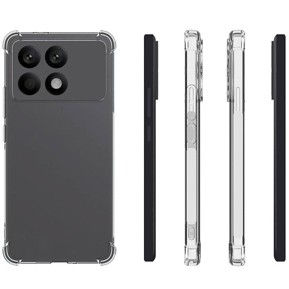 Schutzhülle + 2x gehärtetes Glas für Xiaomi Poco F6 Pro, Bizon Case Clear Pack, Transparent