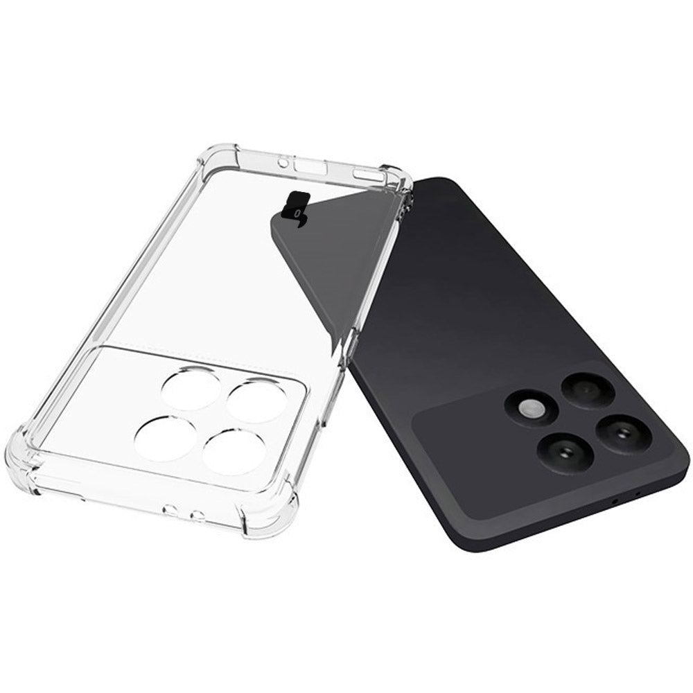 Schutzhülle + 2x gehärtetes Glas für Xiaomi Poco F6 Pro, Bizon Case Clear Pack, Transparent