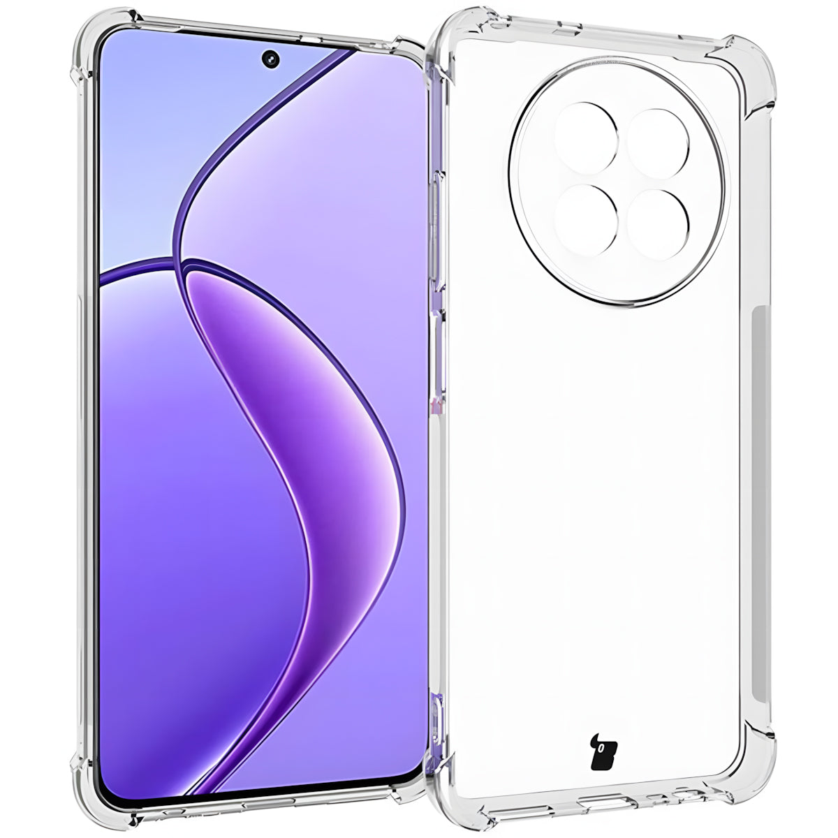 Schutzhülle + 2x gehärtetes Glas für Realme 12 / 12x, Bizon Case Clear Pack, Transparent