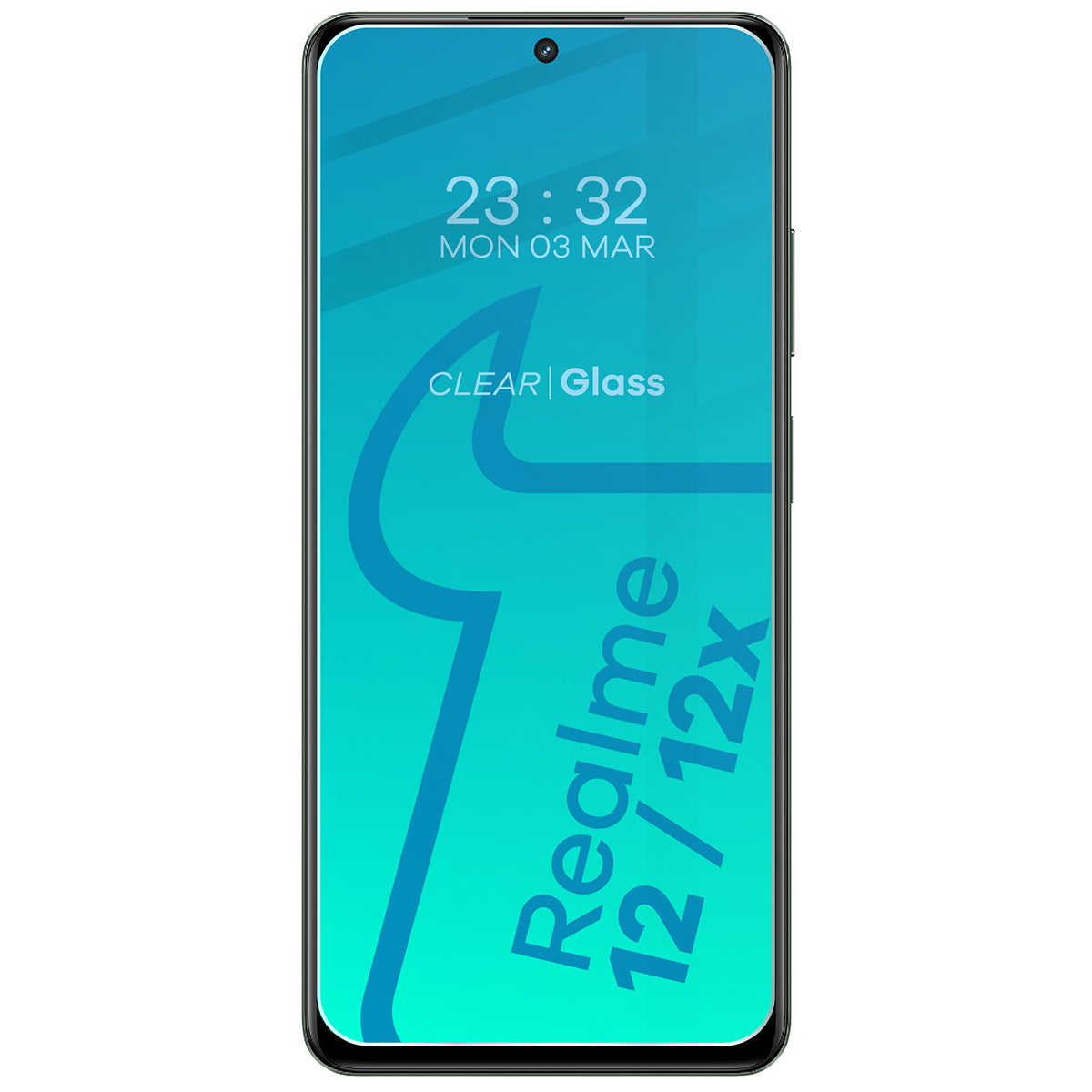 Schutzhülle + 2x gehärtetes Glas für Realme 12 / 12x, Bizon Case Clear Pack, Transparent