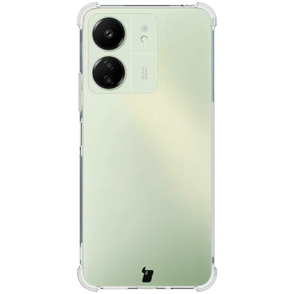 Schutzhülle + 2x gehärtetes Glas für Xiaomi Redmi 13 4G, Bizon Case Clear Pack, Transparent