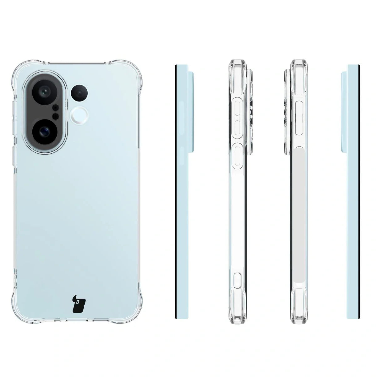 Handyhülle + 2x Folie für Vivo X200 FE, Bizon Case Clear Pack, Transparent