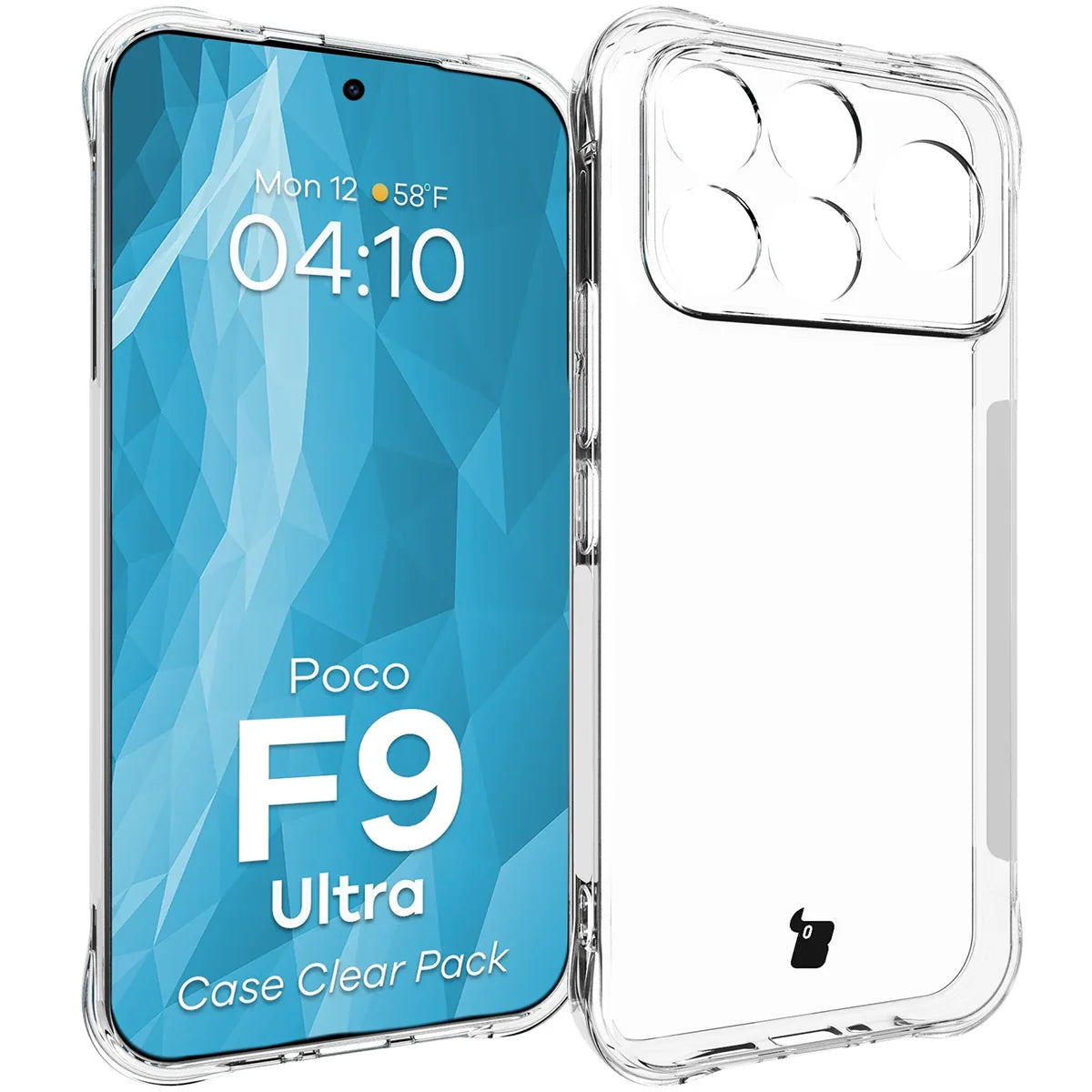 Schutzhülle + 2x gehärtetes Glas für Xiaomi POCO F9 Ultra, Bizon Case Clear Pack, Transparent (3/9)