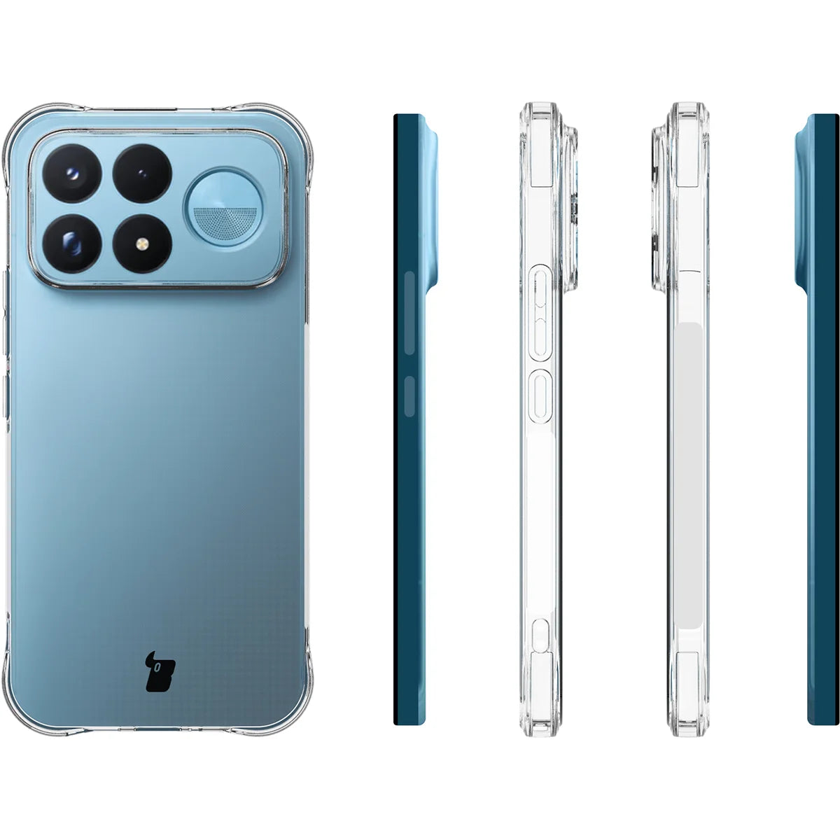 Schutzhülle + 2x gehärtetes Glas für Xiaomi POCO F9 Ultra, Bizon Case Clear Pack, Transparent (4/9)