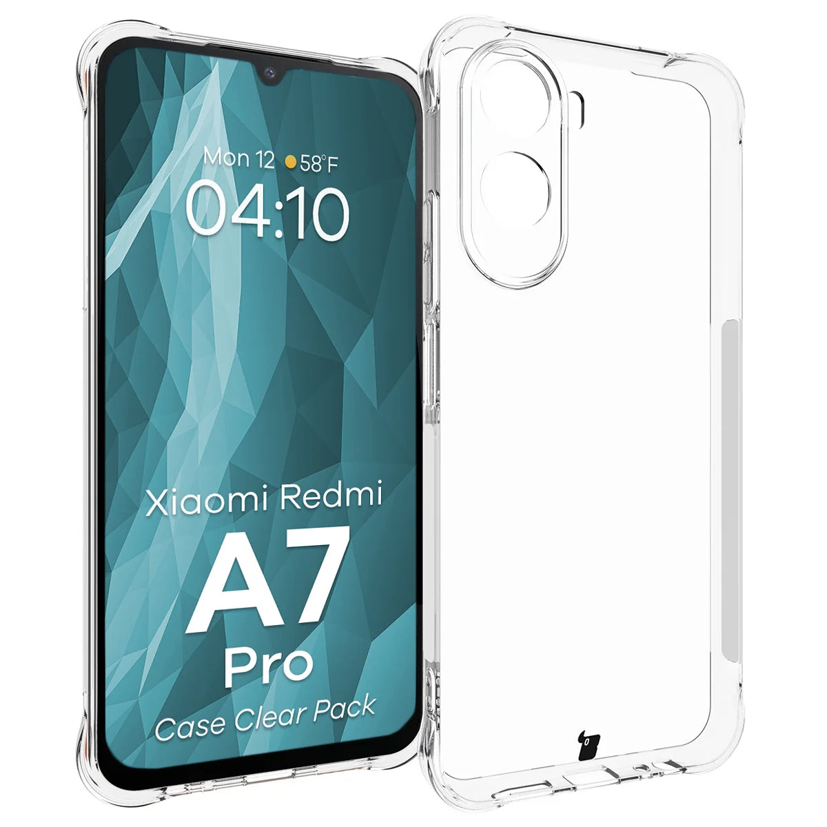 Schutzhülle + 2x gehärtetes Glas für Xiaomi Redmi A7 Pro, Bizon Case Clear Pack, Transparent