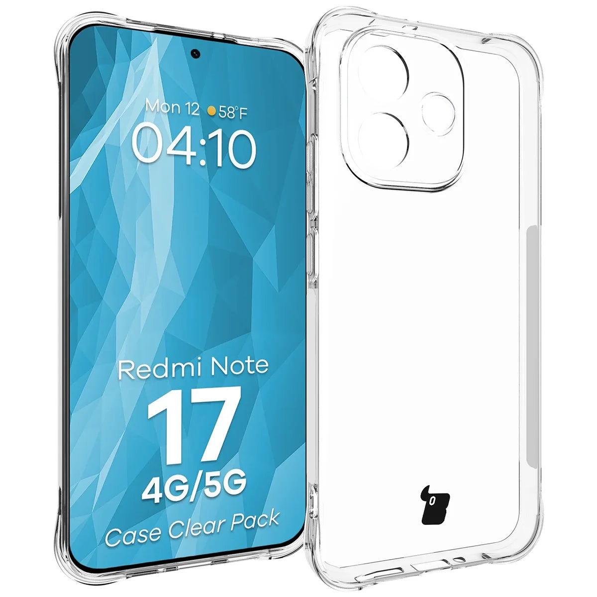 Schutzhülle + 2x gehärtetes Glas für Xiaomi Redmi Note 17 4G/5G, Bizon Case Clear Pack, Transparent (3/9)