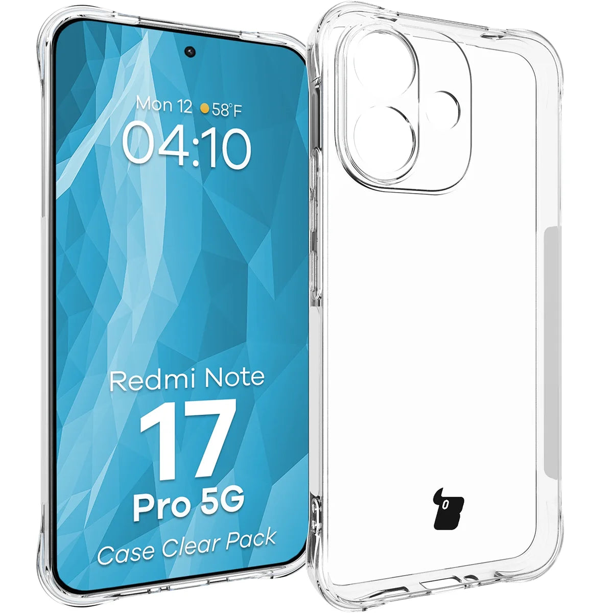 Schutzhülle + 2x gehärtetes Glas für Xiaomi Redmi Note 17 Pro 5G, Bizon Case Clear Pack, Transparent (3/9)