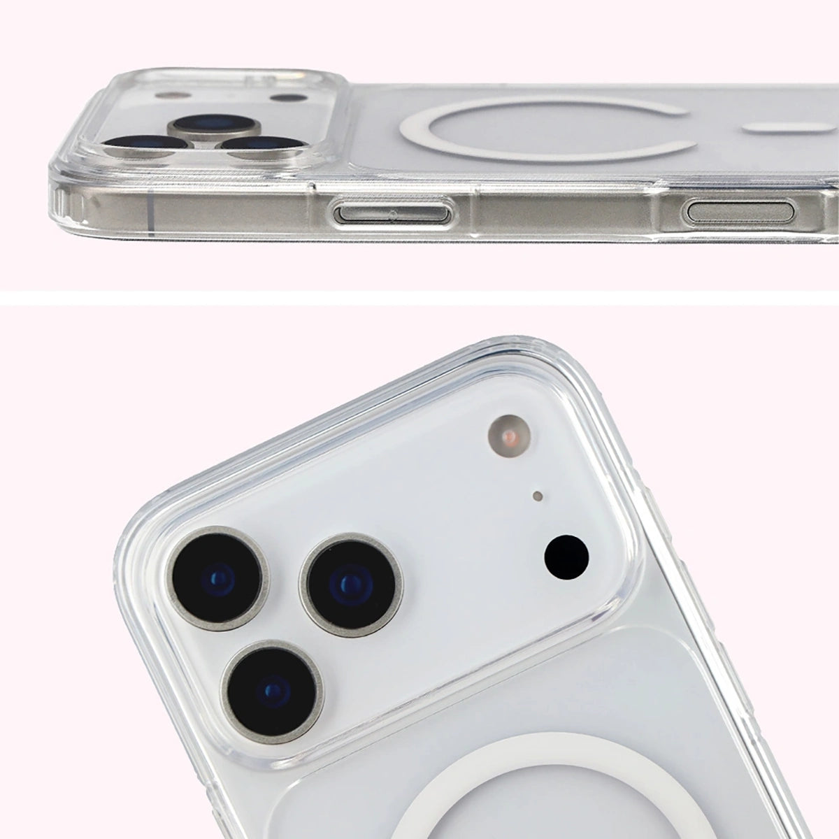 Handyhülle mit Magnetring für iPhone 18 Pro Max / 17 Pro Max, Bizon Case CrystalO, Transparent (4/7)